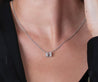 2-4 Carat Emerald Cut Lab Diamond East West Solitaire Pendant Necklace