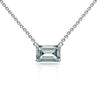 2-4 Carat Emerald Cut Lab Diamond East West Solitaire Pendant Necklace