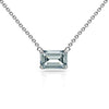 2-4 Carat Emerald Cut Lab Diamond East West Solitaire Pendant Necklace