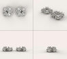 2 Carat Lab Diamond 14K Gold Multi Shape Cluster Halo Stud Earrings