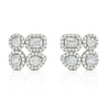 2 Carat Lab Diamond 14K Gold Multi Shape Cluster Halo Stud Earrings