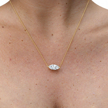 2 Carat Marquise Lab Diamond 14K East West Solitaire Floating Necklace – Assay Jewelers