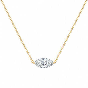 2 Carat Marquise Lab Diamond 14K East West Solitaire Floating Necklace – Assay Jewelers