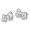 2 Carat Pear and Emerald Cut Doublet Lab Diamond Earrings 14K White Gold