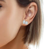 2 Carat Pear and Emerald Cut Doublet Lab Diamond Earrings 14K White Gold