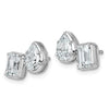 2 Carat Pear and Emerald Cut Doublet Lab Diamond Earrings 14K White Gold