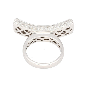 Ring sovrapposto con parte superiore curva, tempestato di diamanti taglio princess da 2 carati in 18K – Assay Jewelers