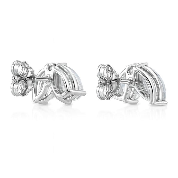 2 Stone Marquise and Pear Cut Lab Diamond Stud Earrings