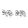 2 Stone Marquise and Pear Cut Lab Diamond Stud Earrings