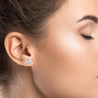 2 Stone Marquise and Pear Cut Lab Diamond Stud Earrings