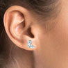 2 Stone Marquise and Pear Cut Lab Diamond Stud Earrings