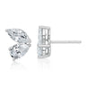 2 Stone Marquise and Pear Cut Lab Diamond Stud Earrings