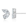 2 Stone Marquise and Pear Cut Lab Diamond Stud Earrings