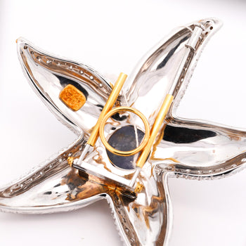 20.22 Carat Star Sapphire Starfish Pendant Brooch in 22K and 18K Gold – Assay Jewelers