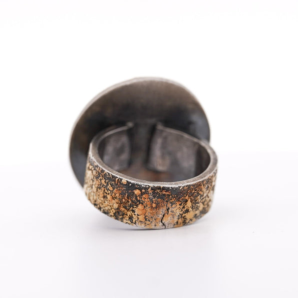 Bague sertie d’une pièce JUSTINIEN I de l’Empire byzantin antique en or 22K