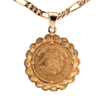 22K Gold Coin Mexican 20 Pesos 1959 Pendant in 14K Gold Figaro Chain Necklace – Assay Jewelers