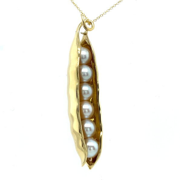 Pendentif perle edamame en or jaune massif 22K