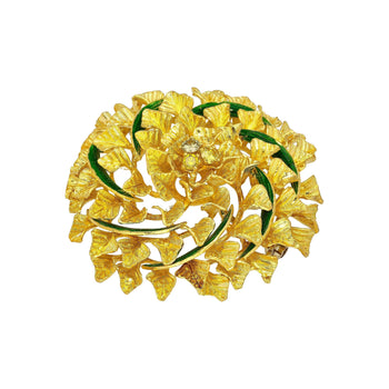 22k & 18K Yellow Gold Floral Motif Diamond Pin/brooch and Pendant – Assay Jewelers