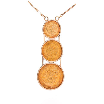 22k Gold USA Peso Coin Bezel Graduating Pendant Necklace - 20, 10, 5 Peso – Assay Jewelers