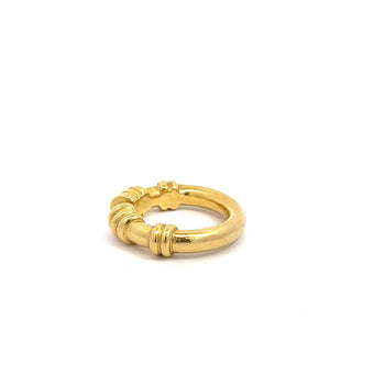 22k Solid Yellow Gold Textured Open Gap Unclosed Ring – Assay Jewelers