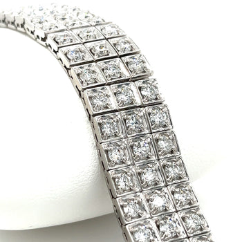 23.5 Carat Natural Round Cut Diamond 3 Row Box Set Tennis Bracelet – Assay Jewelers