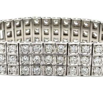 23.5 Carat Natural Round Cut Diamond 3 Row Box Set Tennis Bracelet – Assay Jewelers