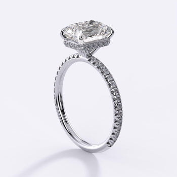 2.0 Carat Long Radiant D/VS2 Diamond Hidden Halo Pave Engagement Ring – Assay Jewelers