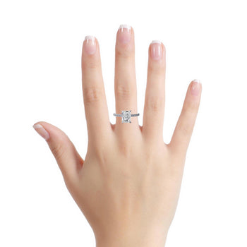 2.0 Carat Long Radiant D/VS2 Diamond Hidden Halo Pave Engagement Ring – Assay Jewelers