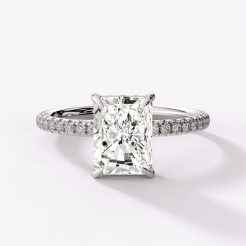 2.0 Carat Long Radiant D/VS2 Diamond Hidden Halo Pave Engagement Ring – Assay Jewelers