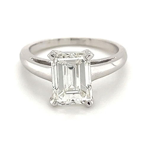 VS2 Emerald Cut CVD Lab Diamond Ring in 14K White Gold