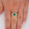 2.33 Carat Square Emerald & Diamond Channel 18K Gold Cocktail Ring