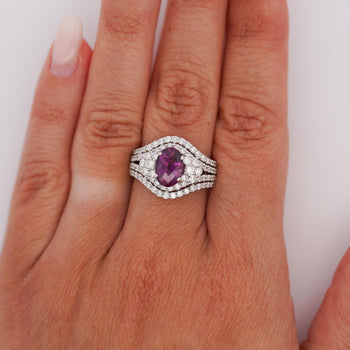 2.40 Carat No Heat Purple Sapphire & Diamond Gold Cocktail Ring – Assay Jewelers