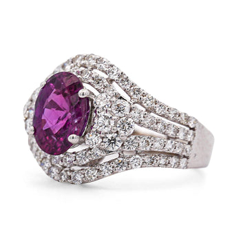 2.40 Carat No Heat Purple Sapphire & Diamond Gold Cocktail Ring – Assay Jewelers