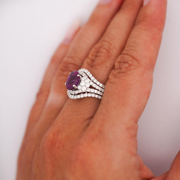 2.40 Carat No Heat Purple Sapphire & Diamond Gold Cocktail Ring – Assay Jewelers