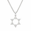 Diamond Star of David Pendant 18K White Gold Necklace