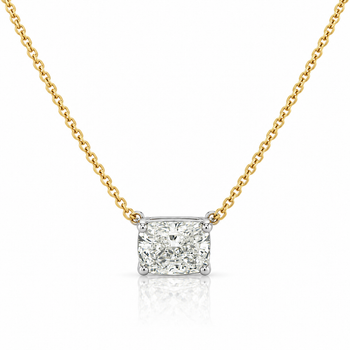 2.5 Carat Cushion Cut Lab Grown Diamond Floating Connected Necklace 14K Gold – Assay Jewelers