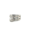 Bague pour homme avec diamant de laboratoire taille émeraude de 2,5 carats, en platine et or blanc 18K