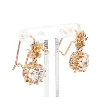 2.50 Carat Old European Cut Lab Diamond & 10K Yellow Gold Vintage Stud Earrings – Assay Jewelers