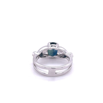 Sapphire blu taglio ovale da 2,50 carati in Ring di oro bianco 14k – Assay Jewelers