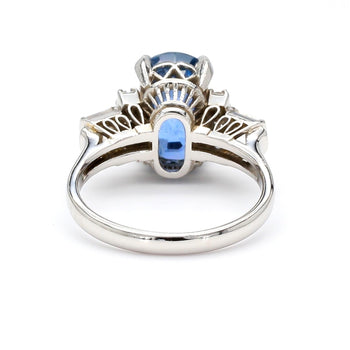 2.51 Carat Oval Blue Sapphire & Mixed Diamond Platinum Filigree Ring – Assay Jewelers