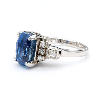 2.51 Carat Oval Blue Sapphire & Mixed Diamond Platinum Filigree Ring – Assay Jewelers