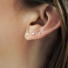 2.5mm Diamond in 14K Gold Flat Back Single Stud Earring