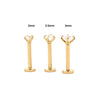2.5mm Diamond in 14K Gold Flat Back Single Stud Earring