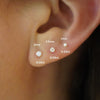 2,5 mm Diamant in 14K Gold Flat Back Einzelstecker Earring