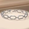 2.6 Carat Round Cut Diamond Paperclip Link Bracelet