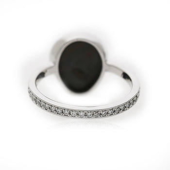 2.70 Carat Black Opal Freeform Shape Bezel Set 18K White Gold Ring – Assay Jewelers