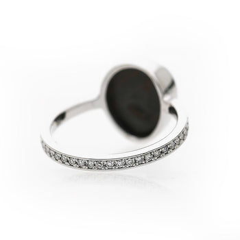 2.70 Carat Black Opal Freeform Shape Bezel Set 18K White Gold Ring – Assay Jewelers