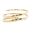 2.75 Carat Diamond 3-Row Curved 14K Gold Bangle Bracelet