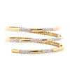 2,75 Karat Diamant 3-reihiges gebogenes 14K Gold Armreif