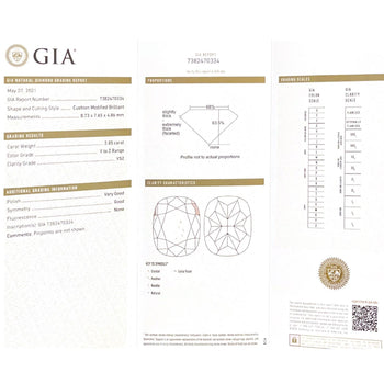 2,85 carati Diamante giallo Cushion certificato GIA in Ring stile Art Déco – Assay Jewelers